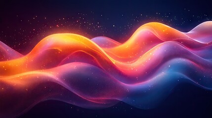 Wall Mural - Abstract Colorful Waves with Sparkles