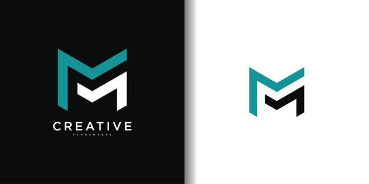 Monogram logo huruf M, inisial MM logo design. Premium Vector