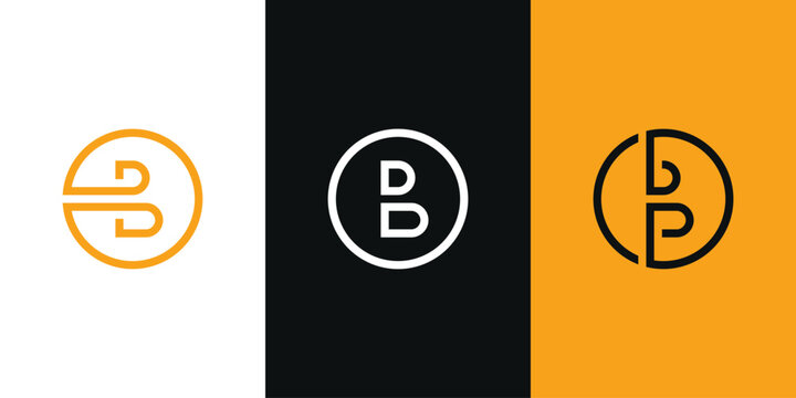 Creative and elegant letter B logo template with circle shape. Premium Vector