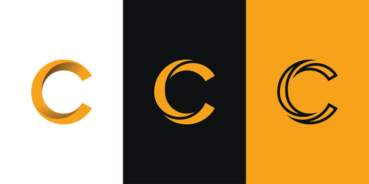 Unique modern creative elegant letter C logo template. Premium Vector