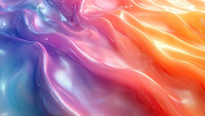 Abstract Rainbow Texture with Fluid, Wavy, Shimmering, Smooth Surface