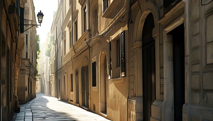 Sticker - narrow street in the town