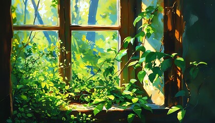 Canvas Print - window in the green