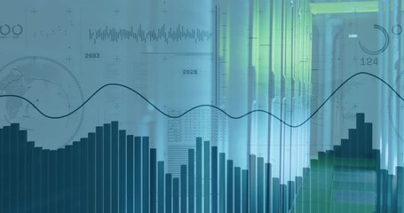 Poster - Animation of financial data processing over server room