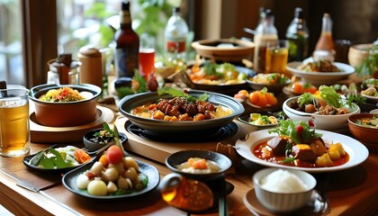 Wall Mural - served table in restaurant