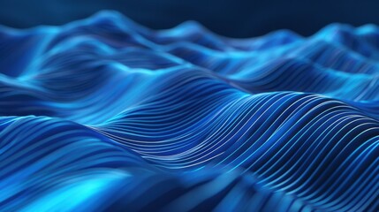 Poster - Blue Lines Blend Abstract Background - stock illustration 