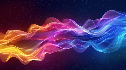 Poster - color data flowing background - stock illustration