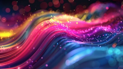 Poster - color data flowing background - stock illustration