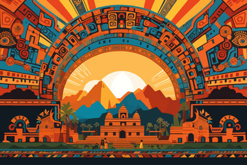 Wall Mural - inca ancient traditional background