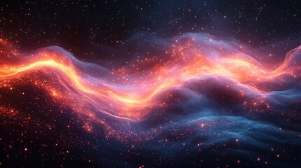 Poster - Cosmic Glow: A Digital Abstract of Celestial Beauty