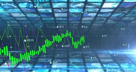 Poster - Animation of digital data processing over digital screens