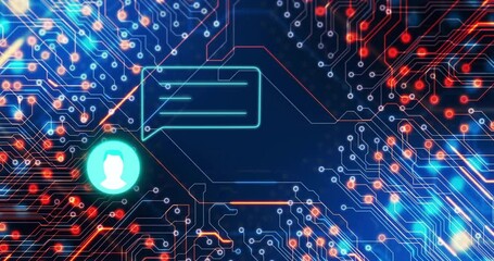 Poster - Animation of media icons over connections