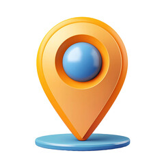 Poster - 3D rendering transparent location sign element