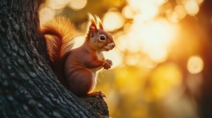 Wall Mural - squirrel in the forest