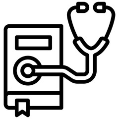 Canvas Print - stethoscope and book represent medical outline icon