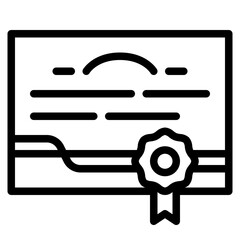 Sticker - diploma document outline icon