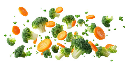 Broccoli and Carrot Slices Abstract Glitch Art Pattern