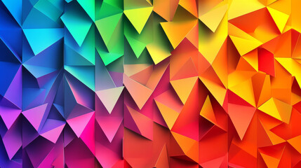 Wall Mural - A colorful, geometric background made of triangles, like folded paper. This design is perfect for businesses and has a rainbow-like look.