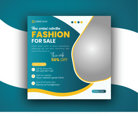 Wall Mural - Fashion sale social media post design and web banner template