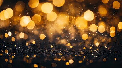Poster - glistening gold bokeh lights twinkle against a dark backdrop, creating a soft focus effect that evok