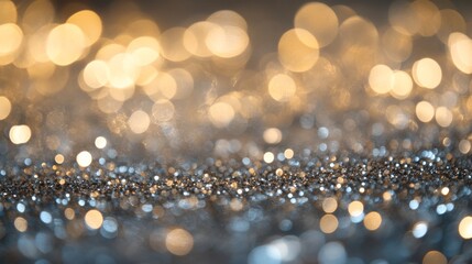 Poster - Softly glowing lights create a dreamy atmosphere with a bokeh effect, enhancing the sparkling details in this high-angle perspective, ideal for event decorations