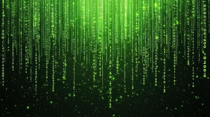 Abstract Green Binary Code Background