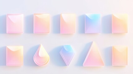 Poster - Abstract Pastel Shapes Geometric Background Pattern Design