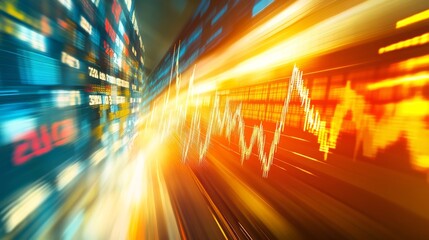 Aufkleber - a market chart illustrates a strong upward trend in financial data, showcasing increasing stock valu
