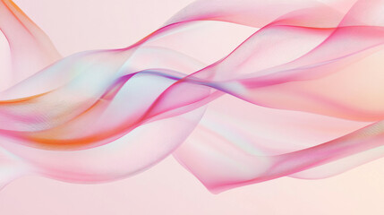 Wall Mural - A soft pink background with flowing, abstract ribbons. It features colorful lines that blend into each other, making it perfect for adding a modern touch to your business designs.