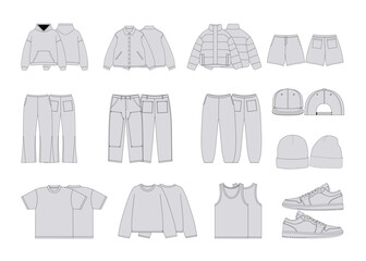 streetwear vector mockup pack streetwear mockup template pack bundle fashion illustrator vector tech