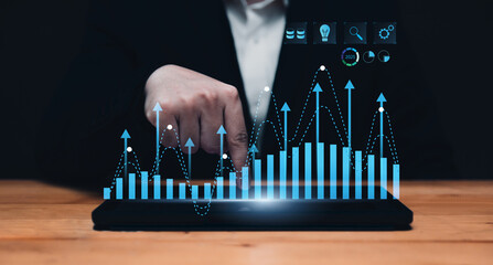 Wall Mural - business 2025 analytics tools charts and graphs with statistics to analyze business potential and fo