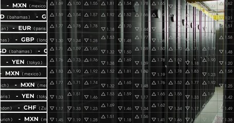 Poster - Animation of stock market over server room