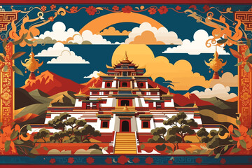 Wall Mural - tibet ancient traditional background