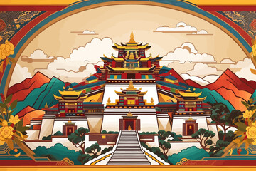 Wall Mural - tibet ancient traditional background