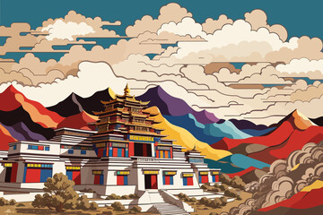 Wall Mural - tibet ancient traditional background