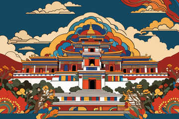 Wall Mural - tibet ancient traditional background