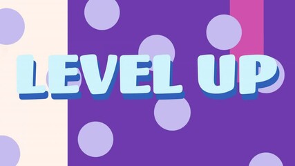 Poster - Animation of level up text over shapes moving