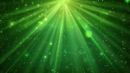 Poster - Green star burst background - stock illustration Green shining rays of light textured surface background vector illustration