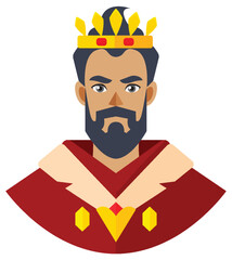 Wall Mural - Regal King with Crown Illustration