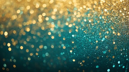 Poster - The striking banner features a blend of gold and teal, adorned with shimmering stars, perfect for celebrating the New Year's or Christmas holiday festivities