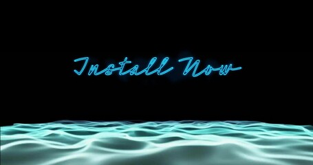 Poster - Animation of install now text over green spots