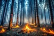 © methinee - smoldering forest fire aftermath