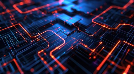 Poster - Line pattern technology background