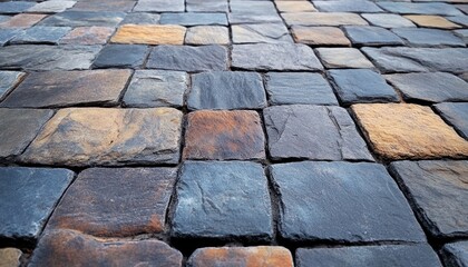 Canvas Print - Close-up of a Stone Pavement with Different Colored Stones