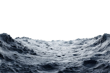 Wall Mural - moon surface isolated on transparent background. lunar landscape with deserted landscape and craters