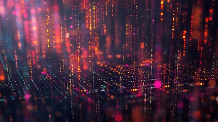 Poster - modern data node digital abstract pixel background