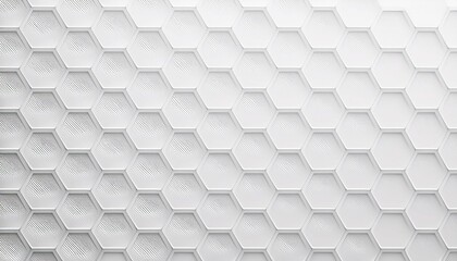 Poster - White cube hexagon honeycomb background, some open with frame, flat lay top view from above with copy space. Abstract white background - Geometric texture