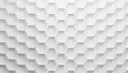 Poster - White cube hexagon honeycomb background, some open with frame, flat lay top view from above with copy space.Abstract modern hexagon background. White and red honey pattern geometric texture.