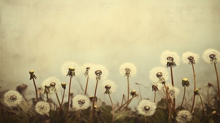 Wall Mural - Dandelion Wishes in a Vintage Setting