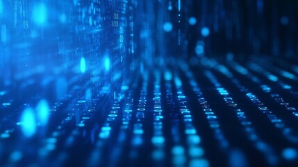 Aufkleber - Blue digital binary data on computer screen banner